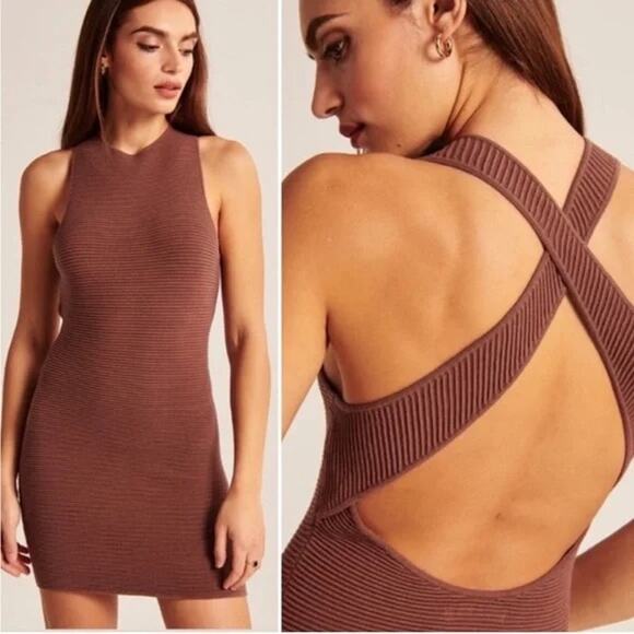 Abercrombie & Fitch Dresses & Skirts - Abercrombie & Fitch Scuba Dress Large Brown